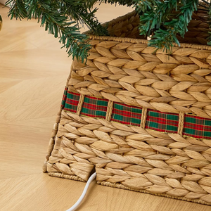 Meilleur prix : Collier de sapin carré en jacinthe d'eau avec ruban, base de support de sapin tressée, fabriqué au Vietnam - Product Image 2