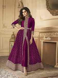 Suministro Directo India: Vestido Largo Casual para Mujer, Estilo Indo-Occidental, de Georgette Pesado con Lentejuelas, Diseño Exclusivo - Product Image 5