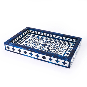 Bandeja Decorativa Hecha a Mano con Incrustaciones Geométricas de Hueso de Mostaza, Bandeja de Resina con Hueso de Camello, Decoración de Lujo para el Hogar, Bandeja para Mesa de Centro Otomana - Product Image 6
