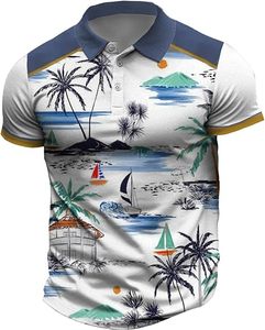 Camiseta Polo de Poliéster para Hombre, Estampada, Informal, para Fiestas, Diseño Personalizado a Todo Color, Transpirable - Product Image 3