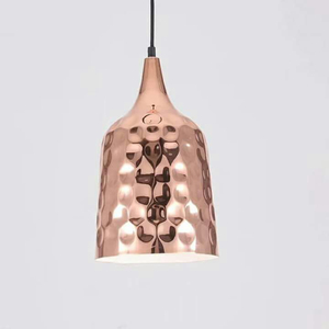 โคมไฟเพดานทองแดงตีลายมือสไตล์นอร์ดิกสีโรสโกลด์ สำหรับห้องครัวและโรงแรม - Product Image 1