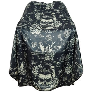 ผ้าคลุมตัดผมโพลีเอสเตอร์พอนจีกันน้ำสำหรับร้านทำผม พร้อมตะขอซิลิโคน รับผลิตตามสั่งพร้อมโลโก้ขายส่ง - Product Image 2