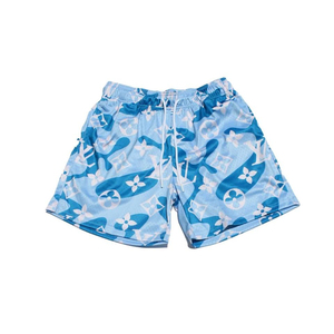 Pantalones cortos de malla marrón para hombre con estampado de estrellas doradas y rayos, cintura elástica, pantalones cortos deportivos informales y transpirables - Product Image 6