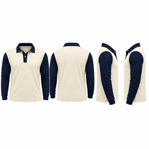 Custom Rugby <b>Shirt</b> <b>Men</b>’s <b>Long</b> <b>Sleeve</b> <b>Polo</b> <b>Shirt</b> Cotton Rugby Jersey Sportswear Team Uniform Wholesale Manufacturer - Product Image 2