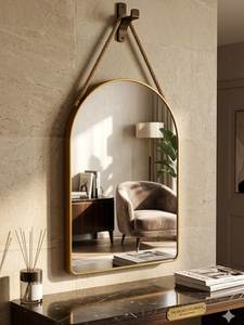 Round Shape Hanging Wall <b>Mirror</b> with Metal Border Wall Hanging <b>Mirror</b> | Decorative Black Border Customized <b>Mirror</b> With <b>Chain</b> - Product Image 5