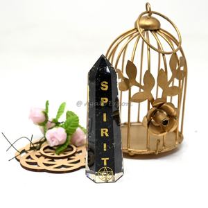 เสาโอเบลิสก์ทัวร์มาลีนคริสตัลแบบออร์โกไนท์คริสตัลสลักรูปดาวห้าแฉก - Product Image 1