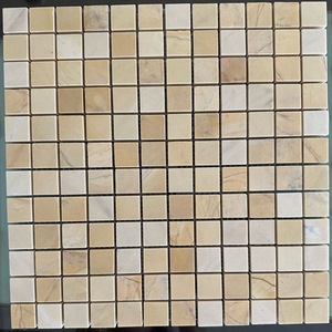 Carrelage en marbre mosaïque carré, poli, beige jaune citron, résistant à l'eau, écologique, 8 mm, garantie 5 ans, intérieur moderne - Product Image 5