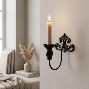 Artistic Ornate <b>Wall</b> <b>Sconce</b> Candle Holder Decorative Home Accent Vintage Style Metal <b>Wall</b> Mount - Product Image 5