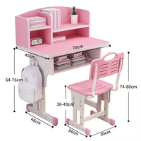 Table d'étude et chaise pour enfants pour les élèves du premier cycle du secondaire et du primaire Bureau de levage domestique