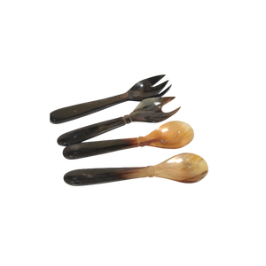 Cuillère artisanale en corne naturelle à long manche, style rustique viking, pour sel et épices, écologique, vaisselle artisanale, compatible lave-vaisselle - Product Image 1