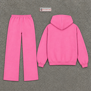 <b>Pink</b> Zip Up Hoodie Tracksuit <b>Set</b> Mens Oversized Streetwear Jogger Pants Casual Sportswear <b>Gym</b> Workout Lounge Wear Matching Outfi - Product Image 6