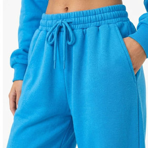 Wholesale <b>Women</b> French Terry Baggy Tracksuit Set Cropped Zipper <b>Jacket</b> Wide Leg Sweatpants Custom Activewear Set For <b>Women</b> - Product Image 5