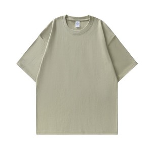 Bangladesh CN Factory 220G Heavyweight Pure Cotton Men Women Drop Shoulder T Shirt Loose Fit Solid Color Crew Neck Casual <b>TShirt</b> - Product Image 3
