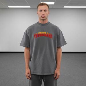 2026 New arrival Men's T-Shirts Oversized Cotton Short Sleeve O-Neck Casual Streetwear With Front Letter Print - Product Image 4
