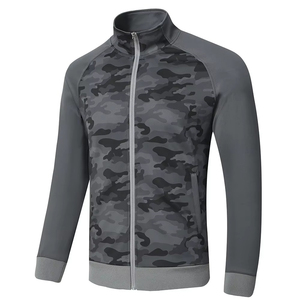 Survêtement camouflage pour homme, manches longues, col montant, fermeture éclair, poches latérales, coupe classique, style sportif automne, 100 % polyester - Product Image 2