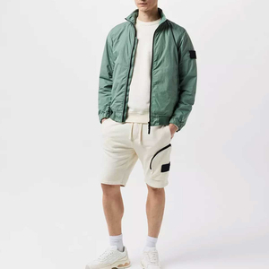 Nouvelle arrivée : veste bomber verte pour homme, col montant, fermeture éclair, vêtement d'extérieur décontracté, matière polyester, pour l'hiver - Product Image 3