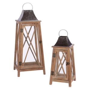 Minimalist Design <b>Set</b> Of 2 Wooden Candelabra <b>Lantern</b> For Interior Lightning For Gifting For Festive Decor For Gifting - Product Image 2