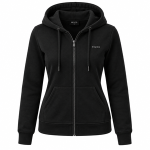 เสื้อฮู้ดผู้หญิงผ้าฝ้าย 100% สีพื้น แขนยาว ระบายอากาศได้ดี - Product Image 5