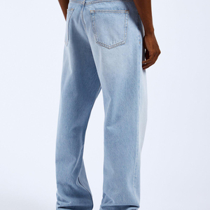 Jean en denim tricoté coloré style streetwear vintage hip-hop pour homme, coupe décontractée ample et droite, 100 % coton - Product Image 2