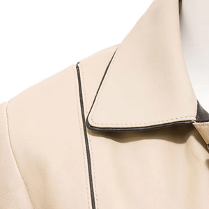 New Arrival High Quality Women's Winter <b>Jacket</b> Genuine Leather Satin Waterproof <b>Filled</b> Detachable Design Thick Lining - Product Image 4