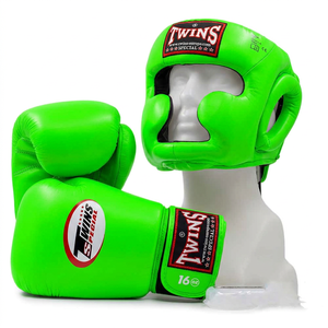 Twins MMA Boxing Gloves <b>Head</b> Guard Set Real Cowhide Leather Hook Loop Closure Lightweight Breathable Sanda Martial Arts - Product Image 4