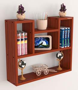 ชั้นวางหนังสือติดผนังไม้แบบเปิด รุ่น Sky bow (ชั้นที่ 5 สีเวงเก้) สำหรับห้องนั่งเล่น ห้องทำงาน ห้องอ่านหนังสือ ตู้เก็บของ ห้องนอน - Product Image 3