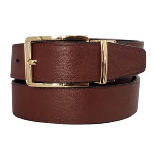Ceintures habillées pour hommes en cuir véritable CUSTOM pour costumes, jeans et uniformes avec boucle à ardillon simple en acier 56 mm x 34 mm, conçues aux États-Unis - Product Image 3