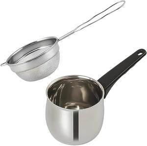 Pot à huile en acier inoxydable avec couvercle et bec filtrant, récipient de stockage de graisse, passoire à huile de friture pour cuisine - Product Image 4