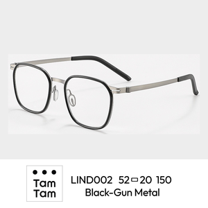 [TamTam] LIND02 Premium Lightweight Flexible TR Rim Optical Glasses <b>Frame</b> with Titanium Temple - Product Image 2