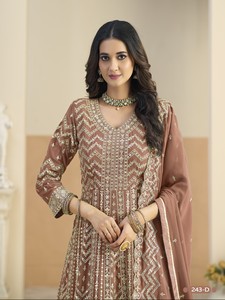 Dhwaja Export Faux Georgette Semi Stitched Anarkali Suit With Embroidery Work - Product Image 6
