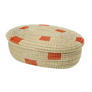 Plateau en jonc de mer exquis, rangement artisanal pour cadeaux d'entreprise de luxe et décoration de bureau professionnelle - Product Image 1