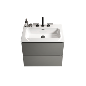 TIA 24\" <b>Wall</b> Mount Space Grey Bathroom Vanity with Large Storage Ceramic Sink and Three Faucet Holes <b>Floating</b> Bathroom Vanity - Product Image 5