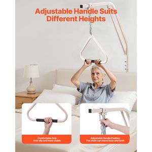 Barra Trapezoidale da 250 libbre per Anziani, Assistenza per Sollevamenti dal Letto, Catena Metallica con Morsetti, Attrezzatura per la Riabilitazione e la Mobilità, Ausilio per il Letto - Product Image 4