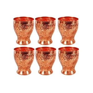 Handmade Embossed Pure Copper <b>Tumbler</b> Set Traditional Indian Drinking Water Cup Vintage <b>Metal</b> Craft Barware Cocktail Mug - Product Image 1