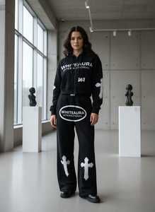 ชุดเซ็ตฮู้ดดี้แทรคสูทแบบมีฮู้ด สไตล์สตรีทแวร์ ยูนิเซ็กซ์ พร้อมกางเกงขาสั้น ชุดกีฬา - Product Image 5