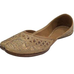 Calzado Tradicional Khussa Jutti para Bodas, Colores Sólidos, Hecho a Mano en Pakistán e India, para Mujer - Product Image 6