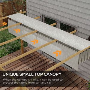 Pergola Retrattile in Alluminio 3x4 Metri con Tenda Parasole Crema per Giardino, Patio, Cortile e Terrazza - Product Image 5