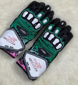 Guantes Profesionales de Motociclismo para Carreras, con Palma Reforzada, Nudillos Blindados, Dedos Completos, de Cuero, Personalizables OEM - Product Image 6