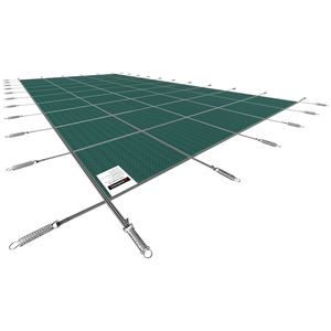 Copertura di Sicurezza per Piscina in Rete Verde in Materiale PC Solido, Adatta per Piscine Interrate Rettangolari 14x26ft, per Sicurezza Invernale - Product Image 4