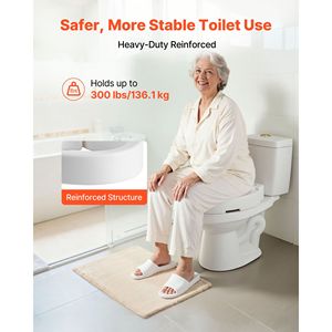 Asiento de Inodoro Elevado con Capacidad de Carga de 300 Libras y Altura de Elevación de 3.5 Pulgadas, Orificio Ampliado, Equipo de Seguridad para Baño - Product Image 4