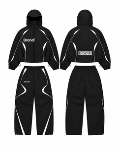 Men's Screen Printed Tracksuit 100% Nylon <b>Trouser</b> and Hood Jacket DTF Logo Water Proof Panels Work Windbreaker Tracksuit - Product Image 1