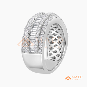 925 Sterling <b>Silver</b> Moissanite Diamond Wide Band <b>Ring</b> for Women Baguette Pave <b>Eternity</b> Wedding Band Luxury Fine Jewelry USA - Product Image 6