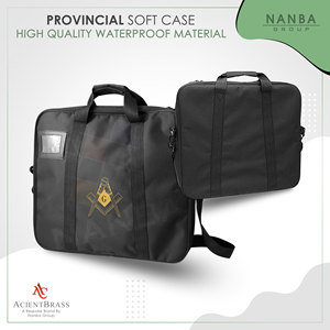 Étui pour tablier maçonnique, taille provinciale, en tissu Cordura, écologique, haute qualité, avec compas carré doré (imprimé) |   Sac de présentation souple - Product Image 2