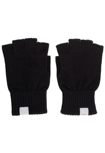 Black <b>Wool</b> Knitted Elastic Wrist-Length Fingerless <b>Gloves</b> Thermal Casual Winter Wear Plain Style Custom Design - Product Image 2