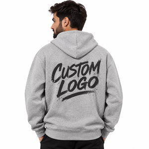 Sudadera con Capucha Negra Sólida para Hombre, Sudadera Casual de Manga Larga con Bolsillo Canguro, Logotipo Personalizado, Alta Calidad, 500 GSM, 100% Algodón - Product Image 3