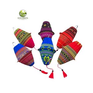 Custom Handmade Ethnic Brocade Lantern Northwest Vietnam Traditional Hanging Decoration for Festival Wedding Events - Product Image 4