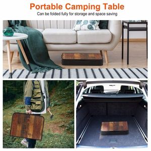 Tavolo da campeggio pieghevole in lega di alluminio griglia da Picnic supporto 66LBS carico Max altezza regolabile BBQ tavolo 35.43x23.62x 26in all'aperto - Product Image 4