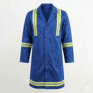 เสื้อกาวน์ผ้าฝ้าย FR 100% ทนไฟ ระบายอากาศได้ดี สำหรับใช้ในอุตสาหกรรมและห้องปฏิบัติการเคมี - Product Image 1