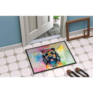 Scottish Terrier Hippie Dawg Doormat <b>Non</b> <b>Slip</b> Washable Low Pile 24H X 36W Indoor Outdoor Entryway <b>Rug</b> for Front Door - Product Image 4