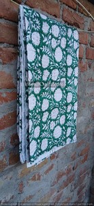Handcrafted Indian Kantha <b>Quilt</b> Green White Floral Print Cotton Bedcover Traditional Home Decor <b>Throw</b> Blanket All Season - Product Image 4